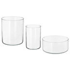 Cam vazo seti, cam, 3 parça