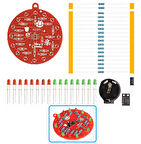 DC 3V LED Işıklı Yılbaşı Ağacı Dekorasyon NE555 Hobi Devresi DIY Lehimleme Kiti - Demonte(Montesiz)