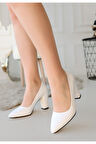 Giort Beyaz Cilt Topuklu Ayakkabı