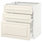 Çekmeceli alt dolap, BODBYN kırık beyaz, 80x60 cm, 3 çekmeceli