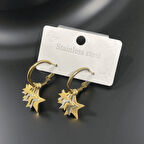 Dinamik ve Eğlenceli Altın Renk 316L Çelik Yıldız Figürlü Küpe - Tarzınıza Işık Katacak Tasarım