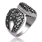 Gümüş Beyaz Taşlı Kadın Yüzük