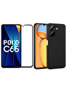Xiaomi Poco C65 ile Uyumlu Telefon Kılıfı ve 5d Tam Kaplayan Cam Ekran Koruyucu
