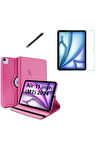 iPad Air 11 2024 (A2902-A2903) M2 Dönebilen Tablet Kılıfı + Ekran Koruyucu + Tablet Kalem