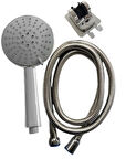 Setti Docia Maxi Krom Duş Seti, 5 Kademe Ayarlı Başlık, Mafsal, Spiral Hortum