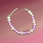 El Yapımı Pembe Taşlı Bijuteri Bileklik: Sevgi ve Şıklık Bir Arada!