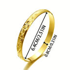 Gold Renk Klasik İşlemeli Geleneksel Nişan Düğün Kadınlar İçin Mükemmel Hediye Bilezik (1 Adet)