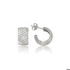 Gümüş Beş Sıralı Beyaz Tamtur Küpe