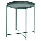 Tepsili sehpa, koyu gri-yeşil, 45x53 cm