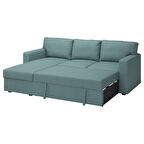 Bazalı yataklı köşe kanepe, tibbleby açık gri-turkuaz