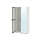 PAX gardırop, beyaz-aynalı cam, 100x60x201 cm