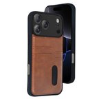 Apple iPhone 17 Pro Uyumlu Deri Kartvizitli Kartlıklı Premium Telefon Kılıfı Kapak