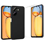 Xiaomi Poco C65 Uyumlu Kılıf Esnek Silikon Telefon Kılıfı ve Temperli Cam Ekran Koruyucu