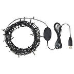 Aydınlatma zinciri, siyah, 7.5 m