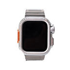 Apple Watch Ultra / Watch Ultra 2 49mm Uyumlu Kasa Gövde Koruyucu ve Metal Kordon 2 in 1 Set