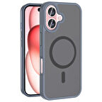 Apple iPhone 16 Plus ile Uyumlu Kılıf Magsafe Şarj Özellikli Mat Arka Yüzeyli Kapak