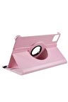 Xiaomi Pad 6 11 inç ile Uyumlu 360° Dönebilen Standlı Tablet Kılıfı Açık Pembe