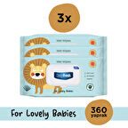 DeepFresh Islak Mendil Lovely Babies Aslan 3 x 120 Yaprak