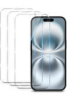 Apple iPhone 16 Plus ile Uyumlu Ekran Koruyucu Şeffaf Temperli Kırılmaz Cam Ekran Koruyucu 3 Adet