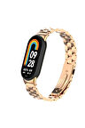 Xiaomi Mi Band 9 ile Uyumlu Bakla İşlemeli Metal Kordon