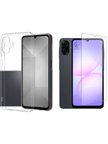 Samsung Galaxy A07 ile Uyumlu Kılıf Soft Yumuşak Telefon Kılıfı ve Temperli Cam Ekran Koruyucu