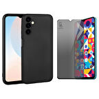 Samsung Galaxy A16 Ile Uyumlu Soft Yumuşak Telefon Kılıfı ve Hayalet Privacy Ekran Koruyucu Seti