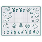 Hamur açma matı, beyaz-turkuaz, 61x46 cm