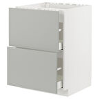 Ocak alt dolabı, HAVSTORP açık gri, 60x60 cm, 2 çekmeceli