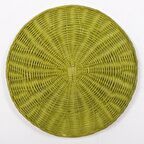 Yeşil Amerikan Servis, Hasır Supla, Yılbaşı Amerikan Servis, Rattan Duvar Dekoru 35cm(1ADET)