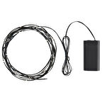 Aydınlatma zinciri, siyah, 5.5 m, pilli