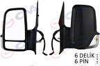 DIŞ DİKİZ AYNASI SOL CRAFTER 2006SPRINTER 2006 ELEKTRİKLİ ISITMALI SİNYALLİ ÇİFT CAM KONVEKS 6 FİŞ VM-379EHL A0018101219 9068106016 2E1857501Q