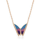 Gümüş Rose Minimal Kelebek kadin Kolye