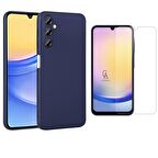 Samsung Galaxy A25 ile Uyumlu Kılıf Soft Yumuşak Telefon Kılıfı ve Temperli Cam Ekran Koruyucu