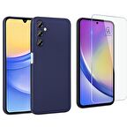 Samsung Galaxy A35 ile Uyumlu Kılıf Soft Yumuşak Telefon Kılıfı ve Temperli Cam Ekran Koruyucu