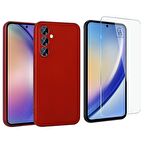 Samsung Galaxy A55 5G ile Uyumlu Kılıf Soft Yumuşak Telefon Kılıfı ve Temperli Cam Ekran Koruyucu