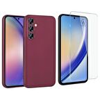 Samsung Galaxy A55 5G ile Uyumlu Kılıf Soft Yumuşak Telefon Kılıfı ve Temperli Cam Ekran Koruyucu