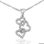 Gümüş 3 Kalpli Kadın Kolye