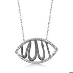 Gümüş Allah Yazılı Kadın Kolye