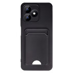 Realme Note 50 Uyumlu Arka Kamera Korumalı Kart Koyulabilen Silikon Kartlıklı Kılıf Kapak