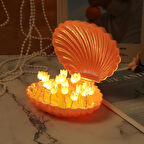 LED Işıklı Kendin Yap Deniz Kabuğu Tasarımlı Lale Lamba 