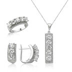 Gümüş 5 Taş Kadın Set