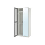 PAX gardırop, beyaz-aynalı cam, 100x60x236 cm