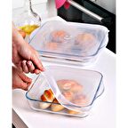 Silikon Kare Borcam Ve Tencere Kapağı Silikon Streç Kapak