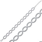 Gümüş Oval Taşlı Kadın Bileklik