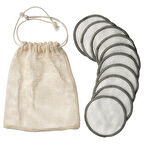 Temizleme pedi, beyaz-yeşil, 10 adet, çantalı, yeniden kullanılabilir