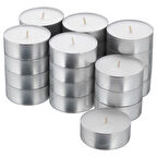 Tealight mum, beyaz, 9 saat, 24 adet