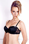 Kadın 10987 Destekli Push-up Sütyen - 90B-SİYAH