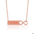 Gümüş Sonsuzluk Plaka İsimli Kolye