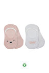 Bistyle 2'Li Babet Cute Face Penye Çorap 30103 Pembe-Beyaz