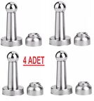 4 ADET 8 Cm Güçlü Mıknatıslı Kapı Tamponu Saten, Kapı Stoperi 